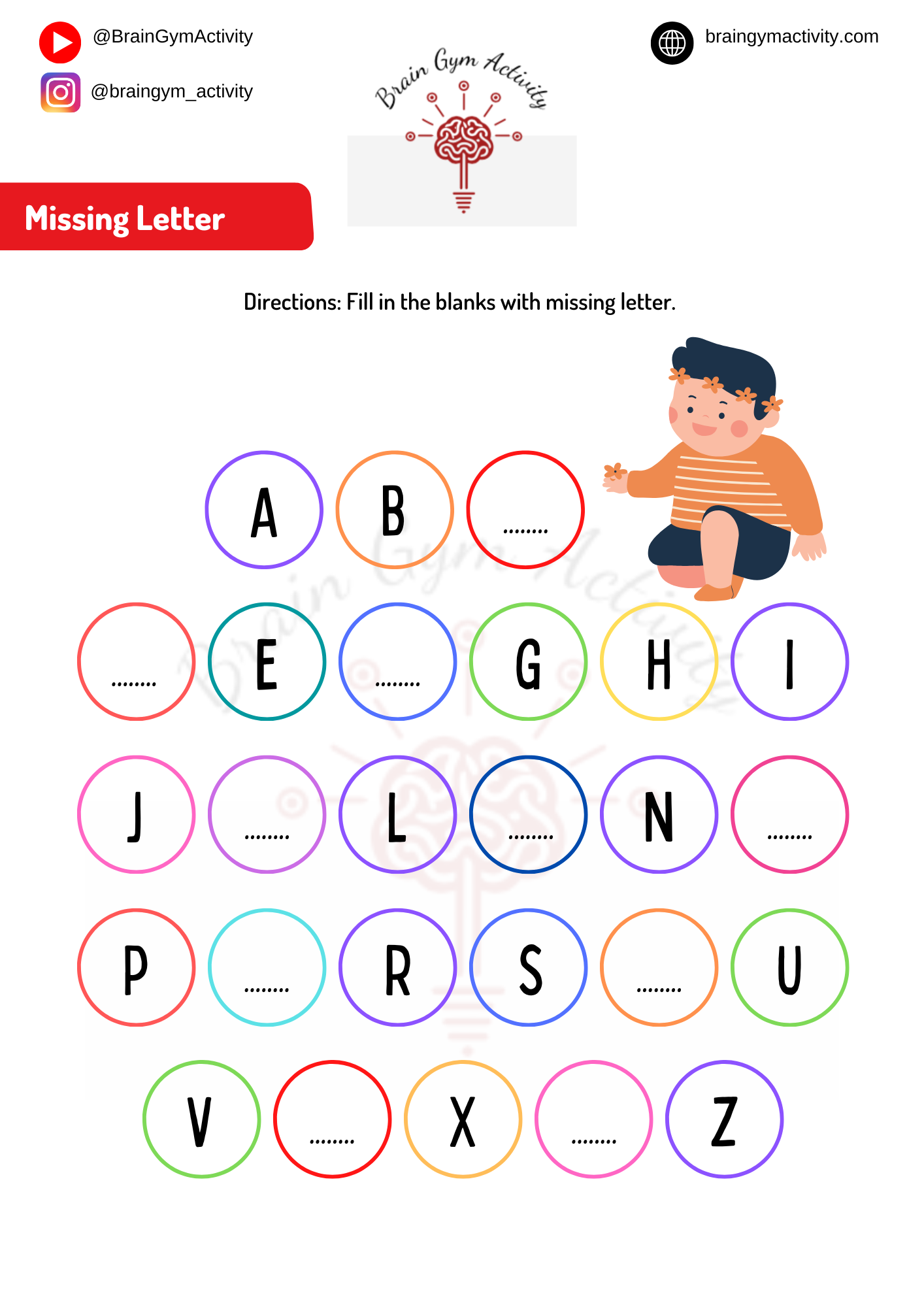 Missing Alphabets Worksheet